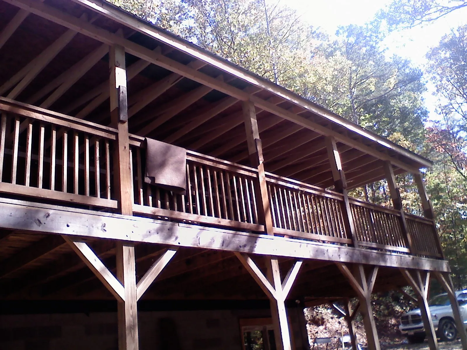 Timber framing under a new elevated porch and deck — Roof Leak Repair in Rock Valley by Roofing Brothers